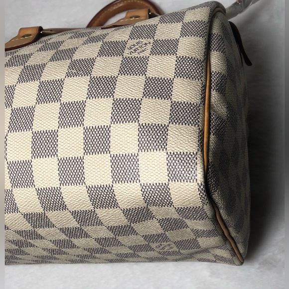 Louis Vuitton Damier Azur Speedy 25,Dust Bag,Lock/Key,COA;Date Code(SP1017) - Picture 10 of 17